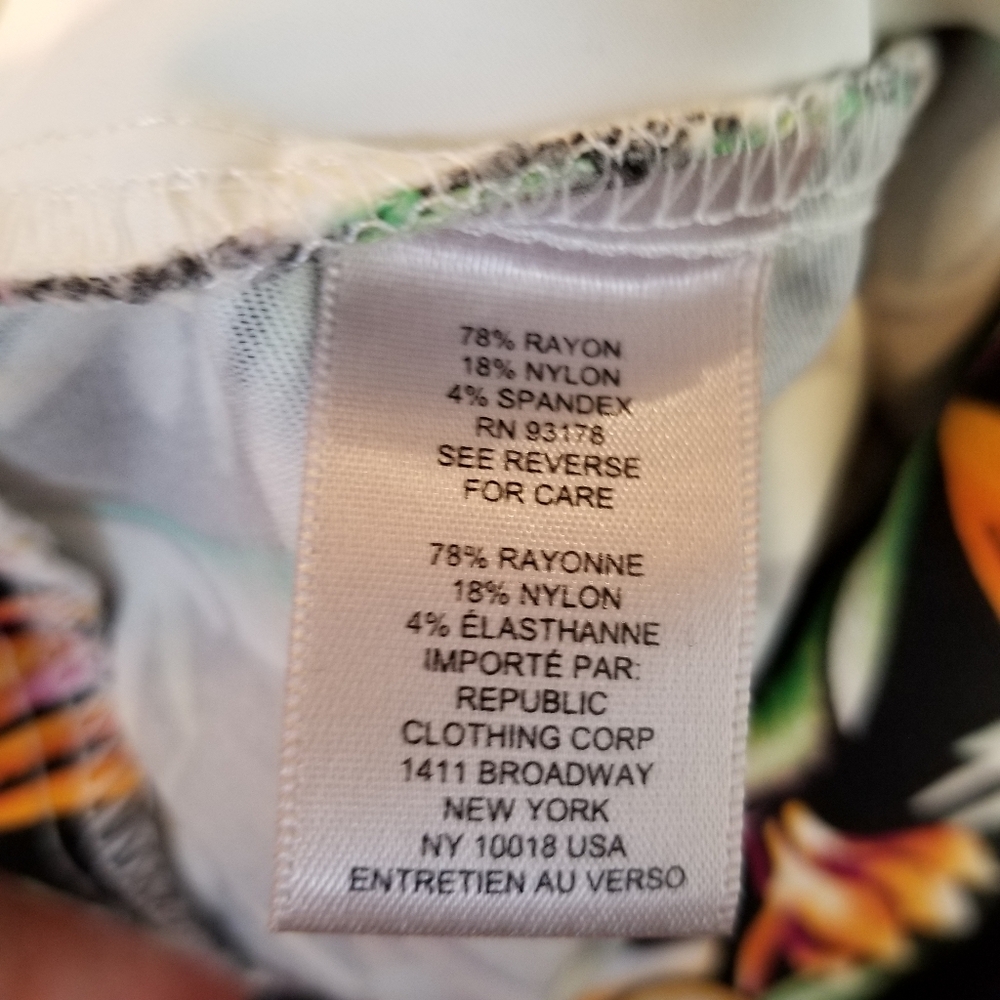 Catherine Malandrino Pants Women's Large Cropped Capri Multi Color Floral Hawaii - Picture 8 of 8